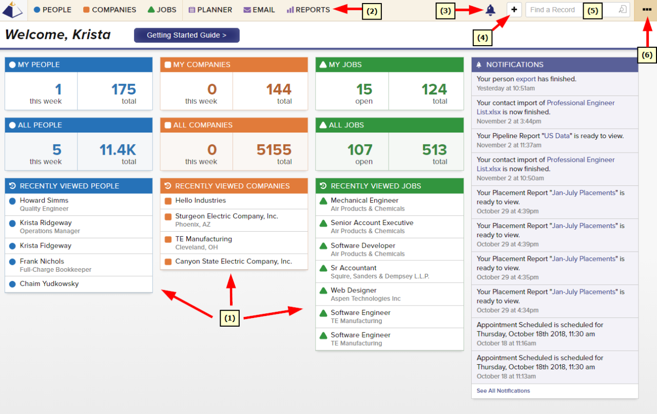 Top Echelon Recruiting Software Navigation Features Top Echelon