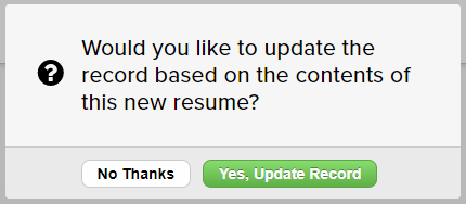 updating resume record in Top Echelon Recruiting Software