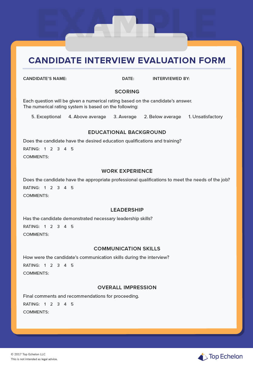 using a candidate evaluation form can help you compare candidates interview evaluation form