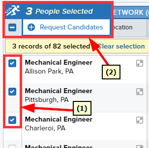 select & request candidates in ATS