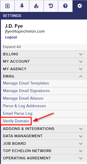 Verify Domain Settings