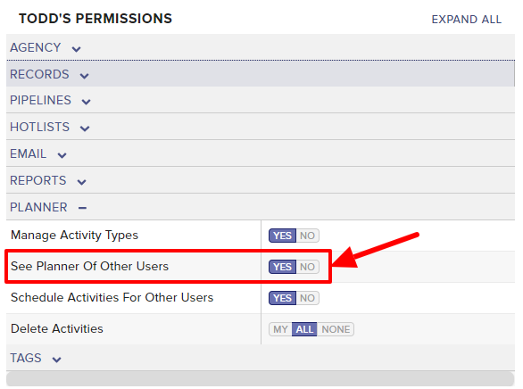Allowing Or Restricting A User From Viewing Other Planners Top Echelon