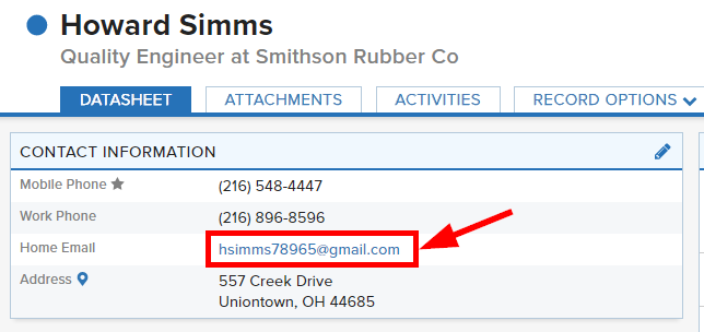 Emailing A Candidate Or Contact Through Top Echelon Recruiting Software 