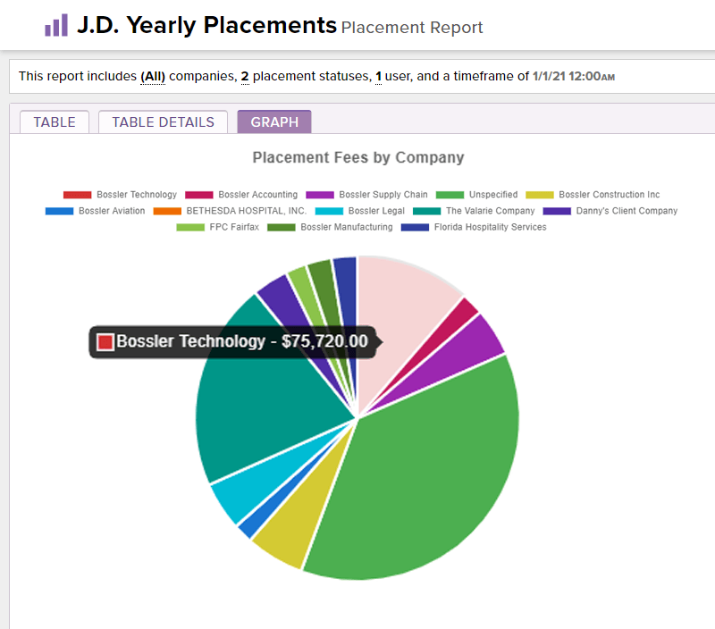 Placement Report Pie Chart